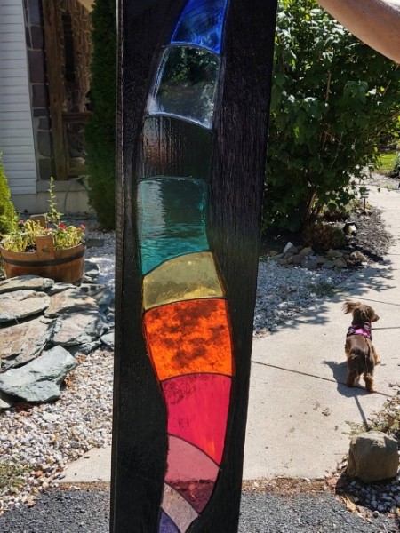 Stained Glass Yard Totem #1