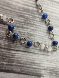 Azure Heart; Handcrafted Lapis Lazuli & Amazonite Pendulum Necklace