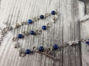 Azure Heart; Handcrafted Lapis Lazuli & Amazonite Pendulum Necklace