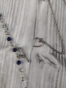 Azure Heart; Handcrafted Lapis Lazuli & Amazonite Pendulum Necklace