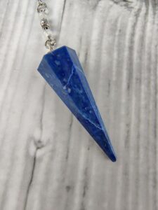 Azure Heart; Handcrafted Lapis Lazuli & Amazonite Pendulum Necklace
