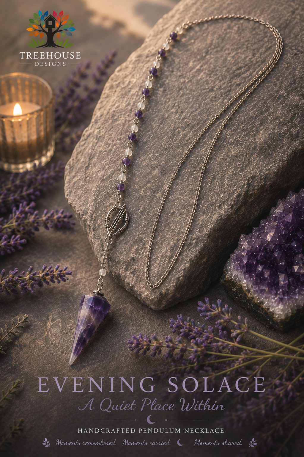 Evening Solace - Handcrafted Amethyst & Labradorite Necklace